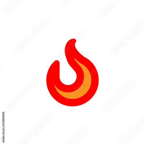 Fire icon. Flame silhouette sign. Hot symbol. Burn, warm icon in vector flat style.