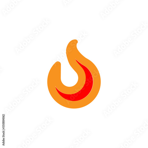 Fire icon. Flame silhouette sign. Hot symbol. Burn, warm icon in vector flat style.