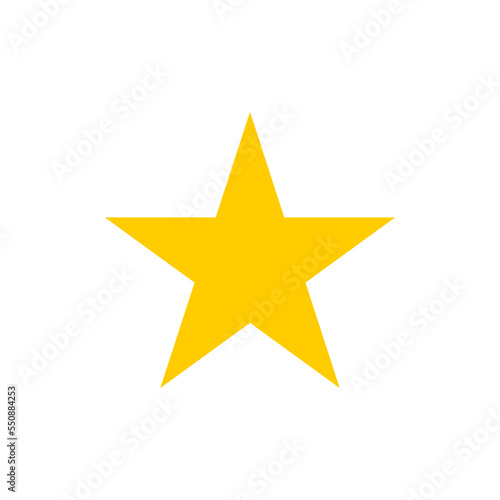 Yellow star shape icon. Star silhouette symbol in vector and png