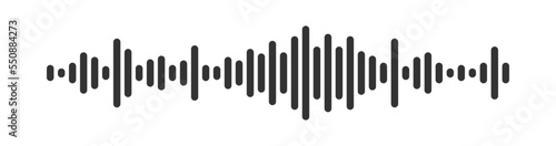 Voice message icon. Audio wave illustration. Mobile chat concept in vector flat png transparent style.