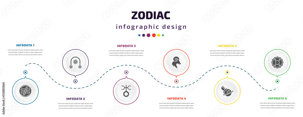 zodiac infographic element with filled icons and 6 step or option. zodiac icons such as inequality, coagulation, antimony, aries, freedom, greatness vector. can be used for banner, info graph, web. zodiac infographic element with filled icons and 6 step or option. zodiac icons such as inequality, coagulation, antimony, aries, freedom, greatness vector. can be used for banner, info graph, web.