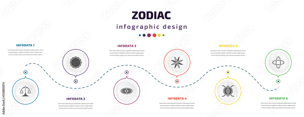 zodiac infographic element with filled icons and 6 step or option. zodiac icons such as justice, aqua, ingenuity, abundance, perseverance, hypocrisy vector. can be used for banner, info graph, web. zodiac infographic element with filled icons and 6 step or option. zodiac icons such as justice, aqua, ingenuity, abundance, perseverance, hypocrisy vector. can be used for banner, info graph, web.