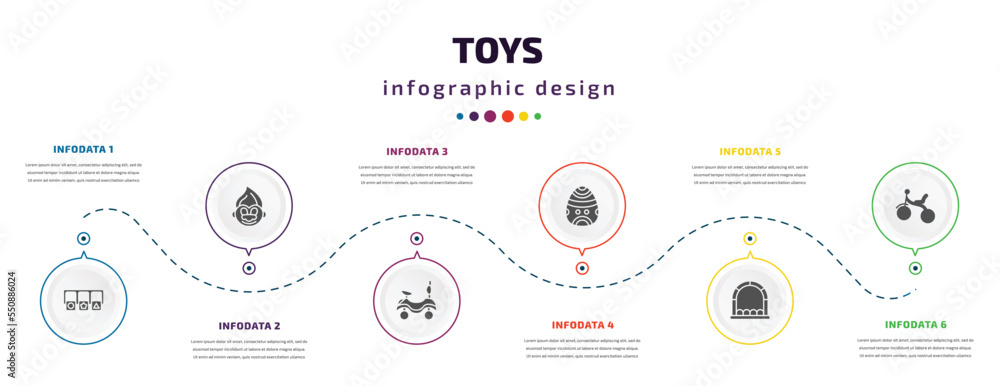 toys infographic element with filled icons and 6 step or option. toys icons such as shapes toy, troll toy, ride on toy, bouncy castle tricycle vector. can be used for banner, info graph, web. toys infographic element with filled icons and 6 step or option. toys icons such as shapes toy, troll toy, ride on toy, bouncy castle tricycle vector. can be used for banner, info graph, web.