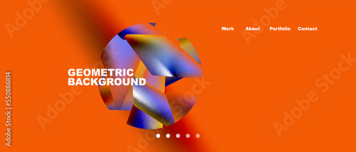 Landing page background template. Abstract geometric shapes composition. Vector illustration for wallpaper, banner, background