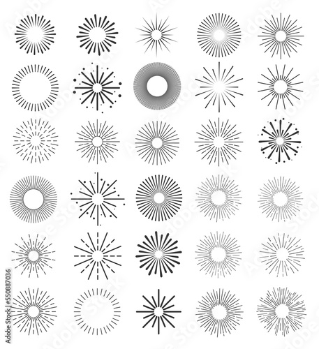 Sunburst element radial stripes or sunburst backgrounds
