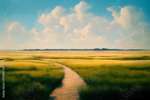 Beautiful golden pastures stretching to the horizon.