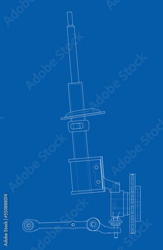 Car suspension with shock absorber