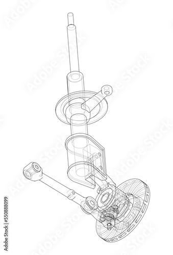 Car suspension with shock absorber