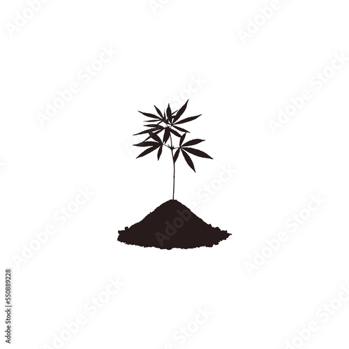 Sapling icon. Simple style business incubation poster background symbol. Sapling brand logo design element. Sapling t-shirt printing. Vector for sticker.