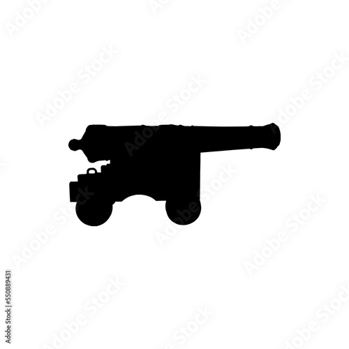 Retro cannon icon. Simple style historical poster background symbol. Retro cannon brand logo design element. Retro cannon t-shirt printing. Vector for sticker.