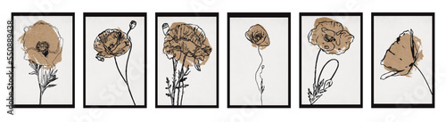 Print op canvas Set of 6 Botanical wall art