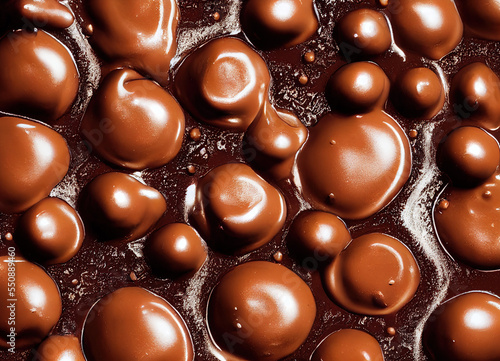 close up melted praline chocolate background 