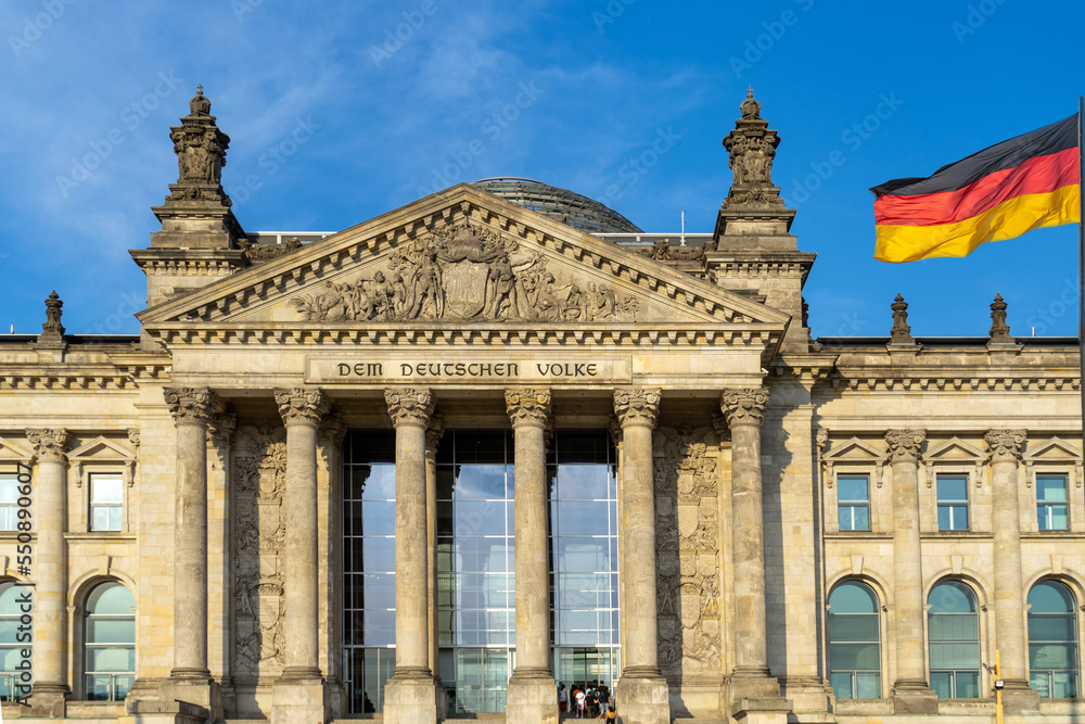 Fototapeta premium Reichstag building of German parliament Bundestag in Berlin, Germany.