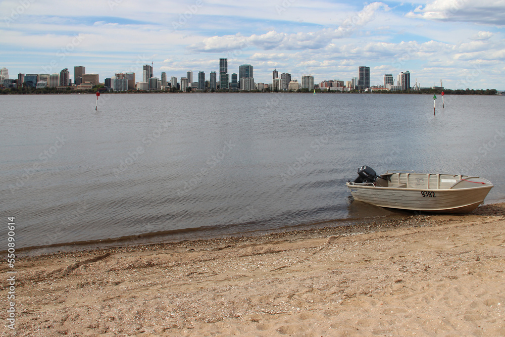 skyline and beach in perth in australia 