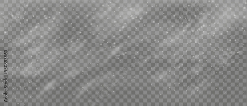 Snowstorm on transparent background vector illustration. Snow Blizzard realistic in sky