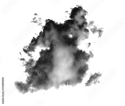 Abstract black puffs of smoke swirl overlay on transparent background pollution. Royalty high-quality free stock PNG image of abstract smoke overlays on white background. Black smoke swirls fragments