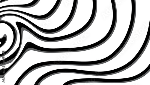 Zebra skin topographic backgrounds and textures with abstract art creations, random black and white waves line background