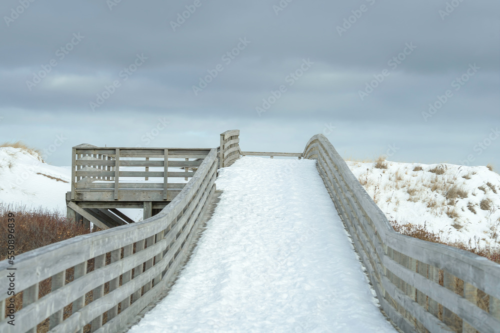 Boardwalk over the sand dunes in PEI National Park, Prince Edward Island, Canada. Boardwalk over the sand dunes in PEI National Park, Prince Edward Island, Canada.