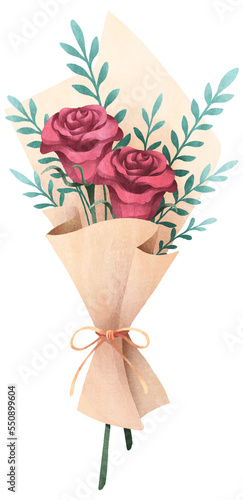 Rose Flower Bouquet Watercolor