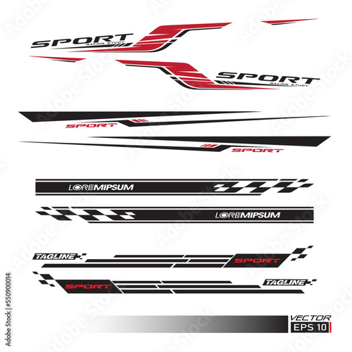 Side car body vector stripes decal. Vehicle vector Decal Stripes for the both parts