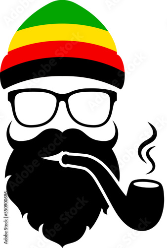 Rastaman vector portrait