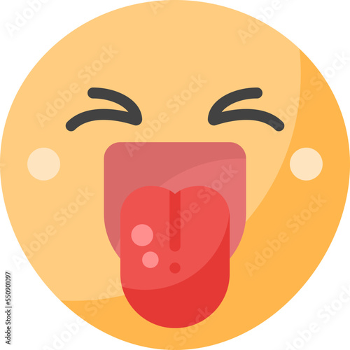 Squinting Tongue Out Smiley Emoticon Face flat icon
