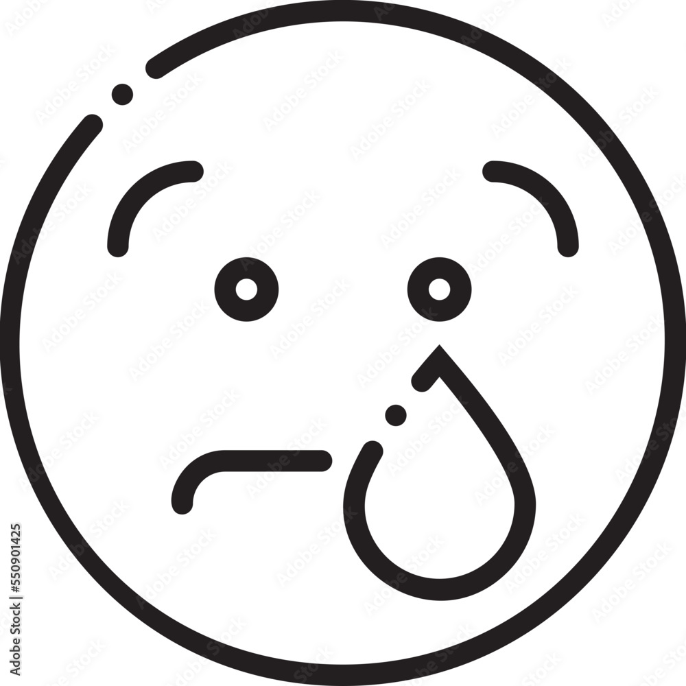 Crying Smiley Emoticon Face line icon Crying Smiley Emoticon Face line icon