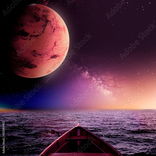 moon over the sea