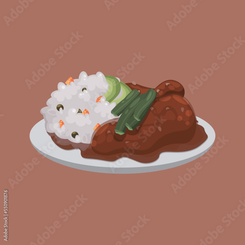 Pepian Guatemala Food. Design with cartoon style. photo