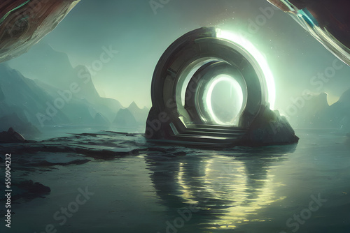 Digital Illustration Fantasy Space Portal photo