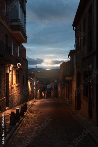 medival village street, at dusk
