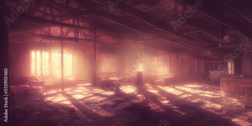 cozy abandoned woodshed interior