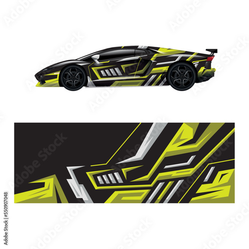 Car decal wrap design vector