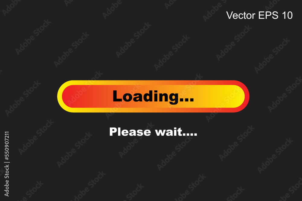 Black loading screen on monitor technology concept design. Stock Vector