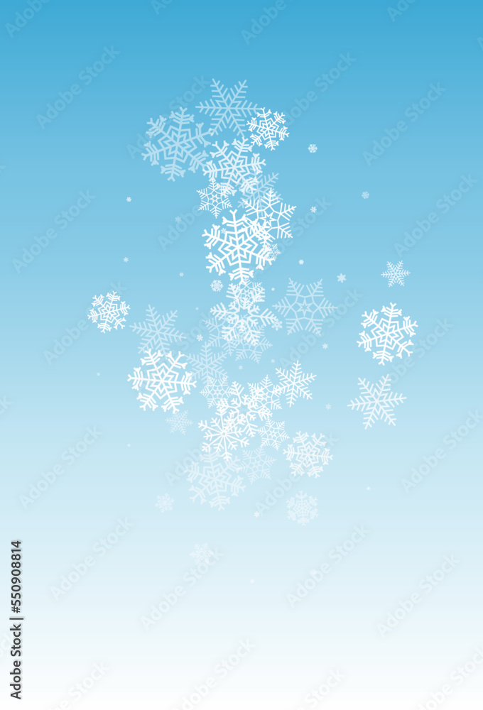 White Snowfall Vector Blue Background. Holiday White Snowfall Vector Blue Background. Holiday