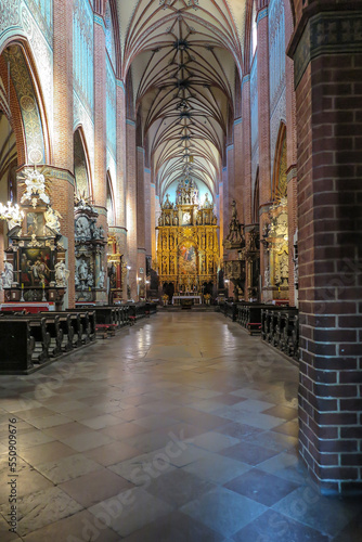 Pelplin, Poland, September 1, 2016: Historic interior of the Cathedral in Pelplin