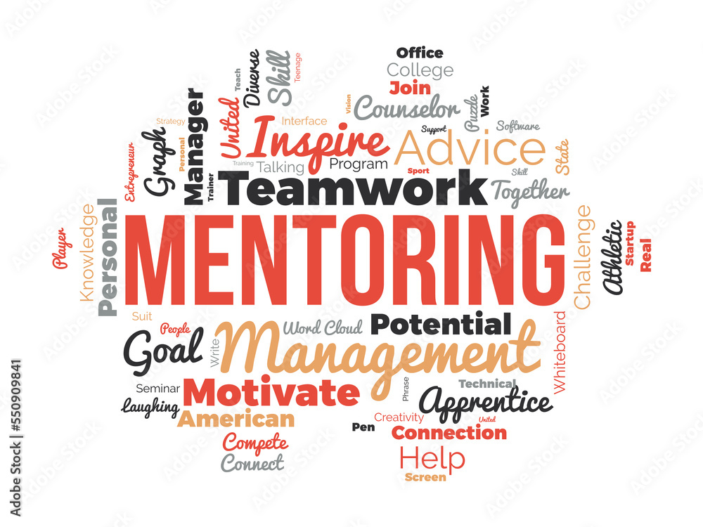 Mentoring word cloud background. Mental Health awareness Vector illustration design concept. Mentoring word cloud background. Mental Health awareness Vector illustration design concept.