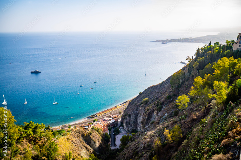View of the coast of the sea Sicily