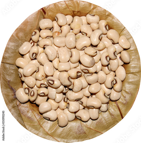Black Eyed Peas on a Sal Tree Leaf Plate. photo