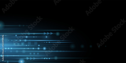 Line Effect Vector Illustration In Dark Blue Background high-tech digital technology concept abstract sparkling lines background