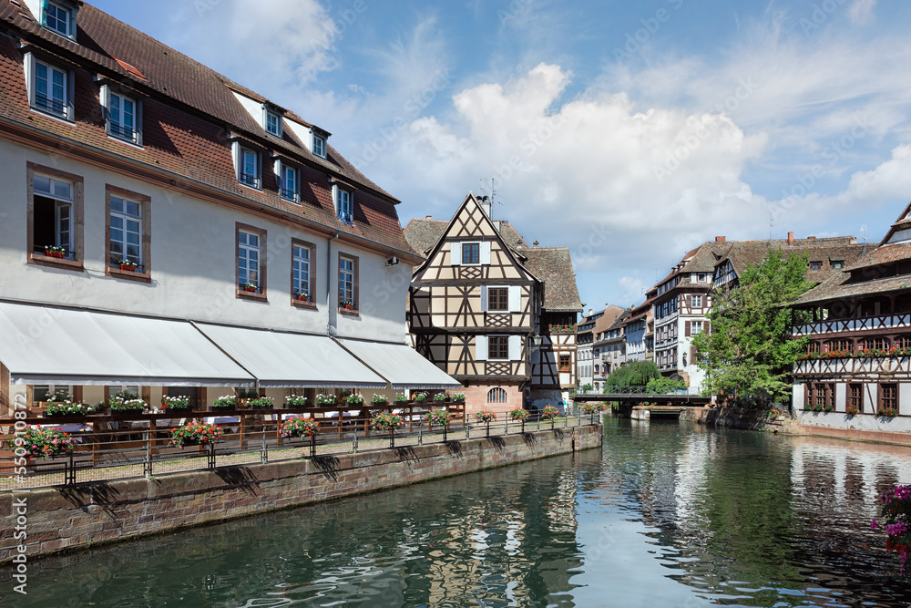 beautiful houses by the river in Strasbourg France