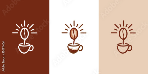 logo light Coffee , coffee cup,, corporate identity, illustration, vector