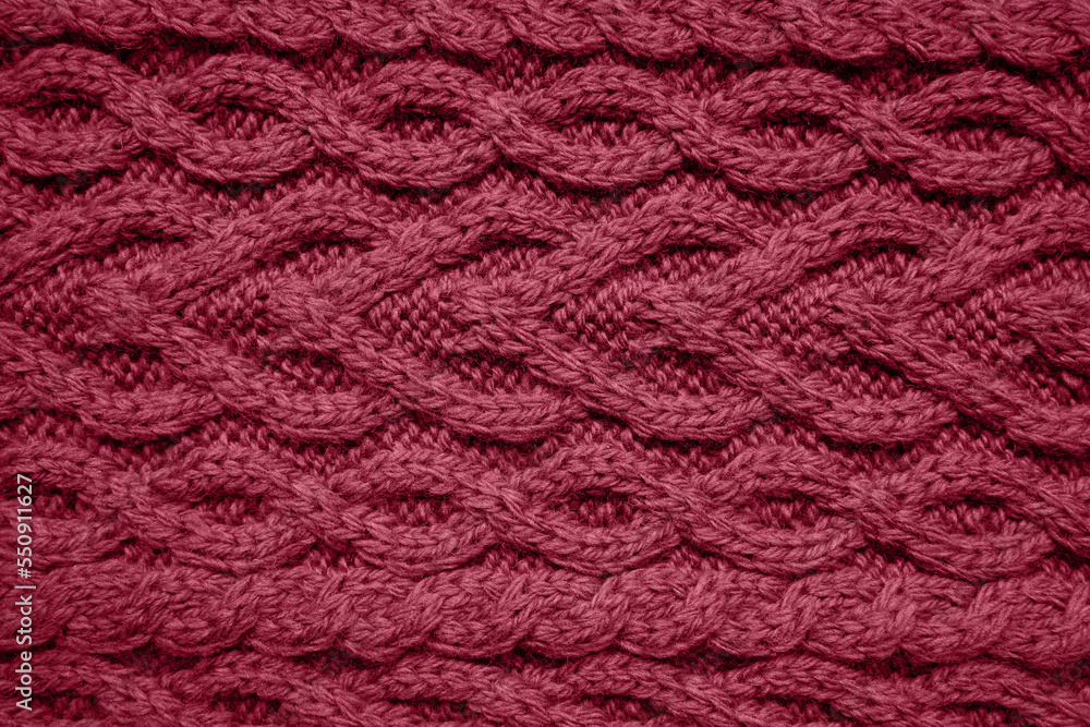 magenta cable knit pattern