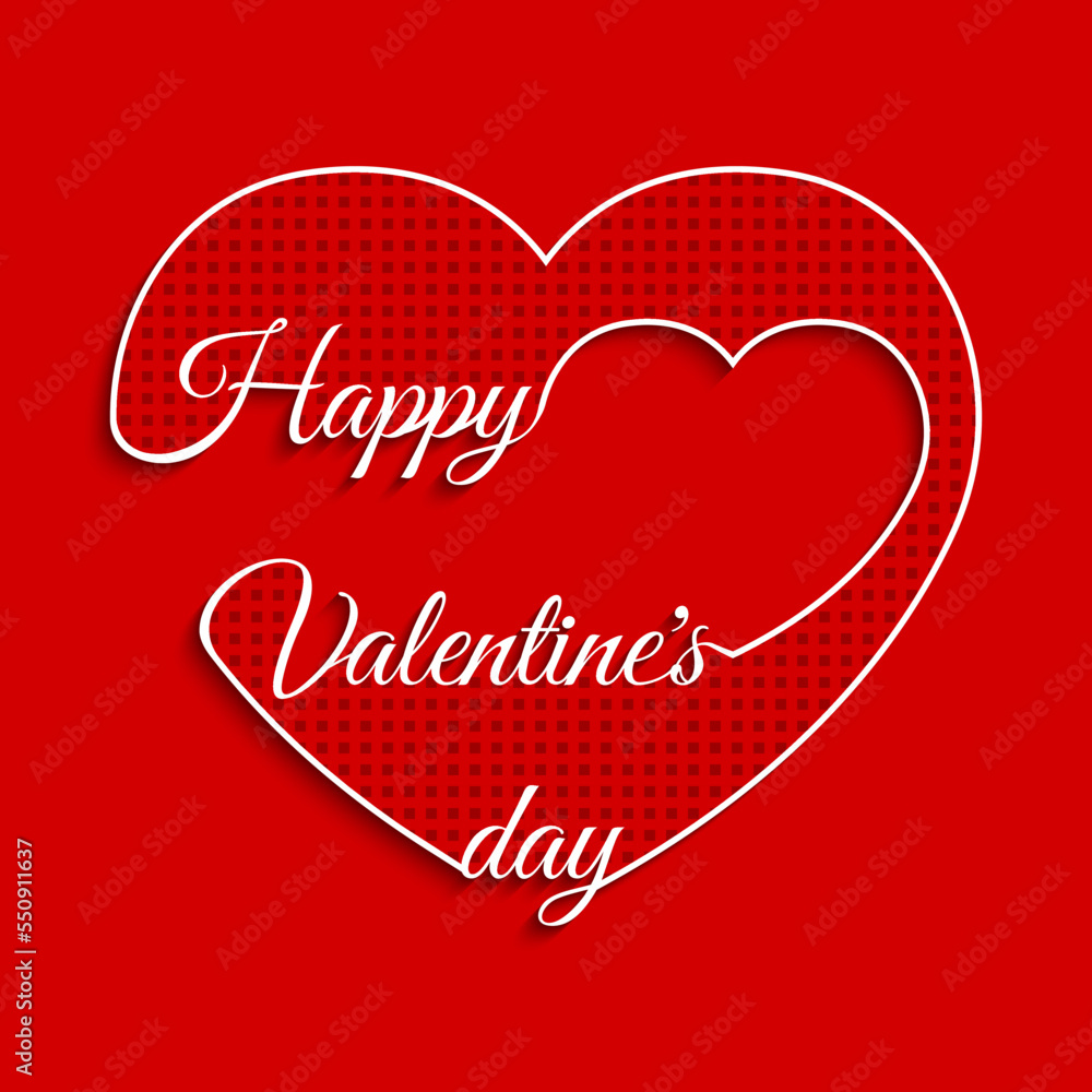 Valentines day background lettering, heart and rose. Valentine's Day card. Vector illustration.