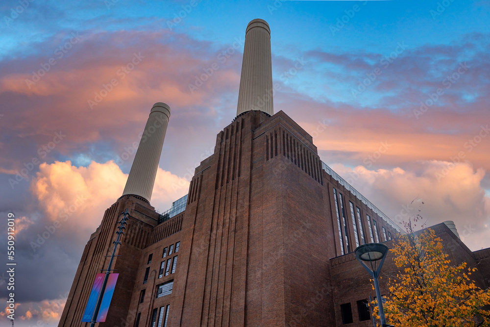 New Battersea Power Station in London England UK operating as a new shopping mall and cinema in