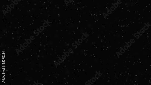 Snow Realistic Falling on Black Background .3D rendering.
