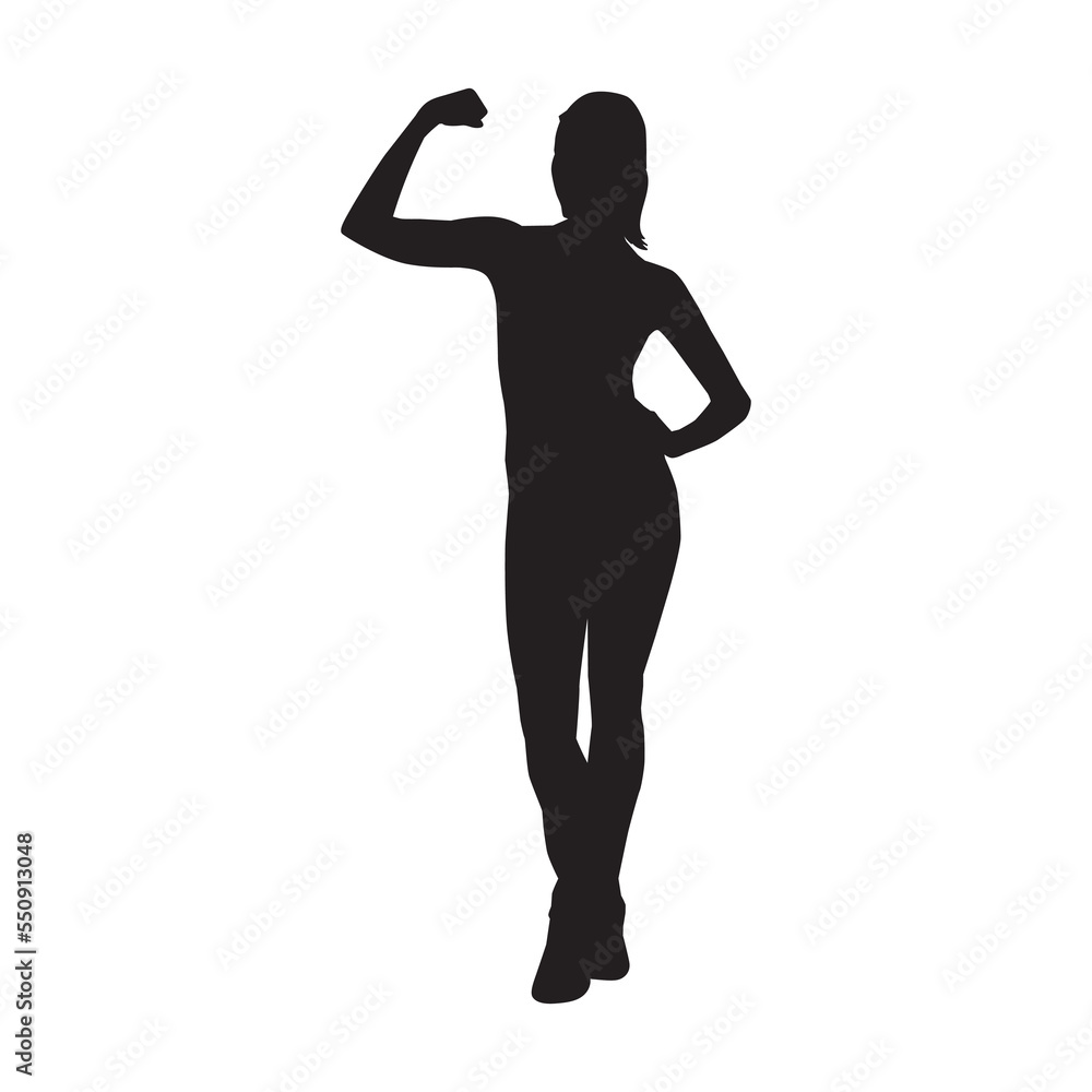 Female aerobic dance isolated vector silhouette. Female aerobic dance isolated vector silhouette.