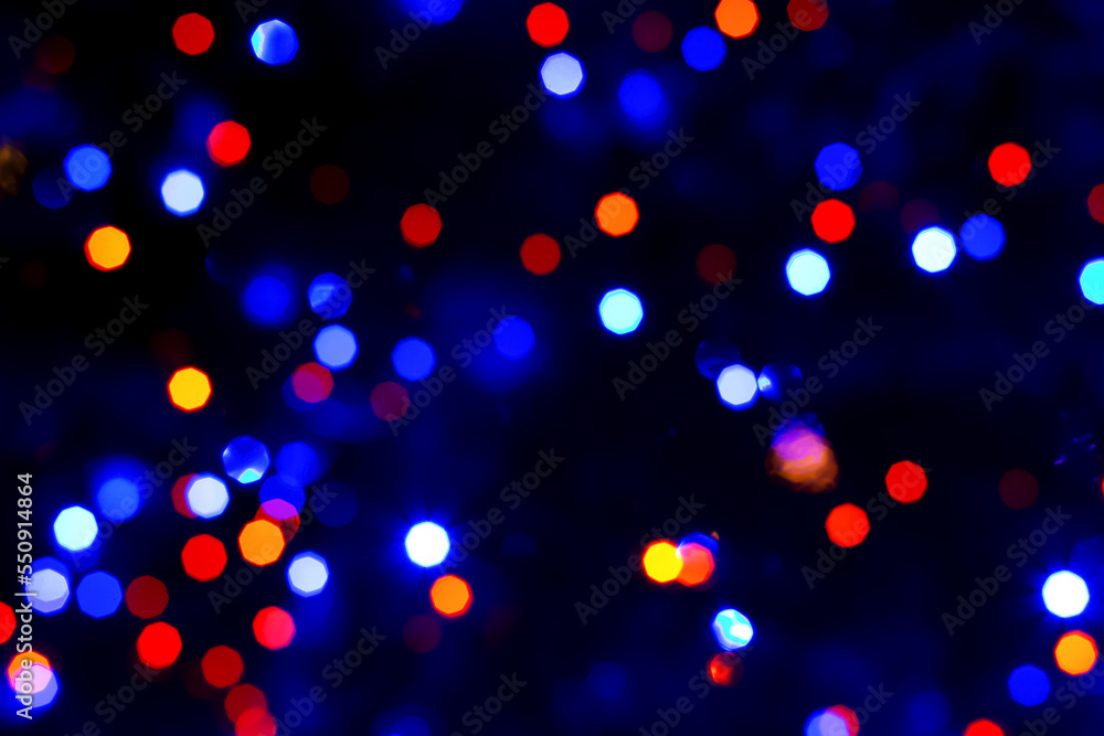 Textured festive background with blurred red-blue lights