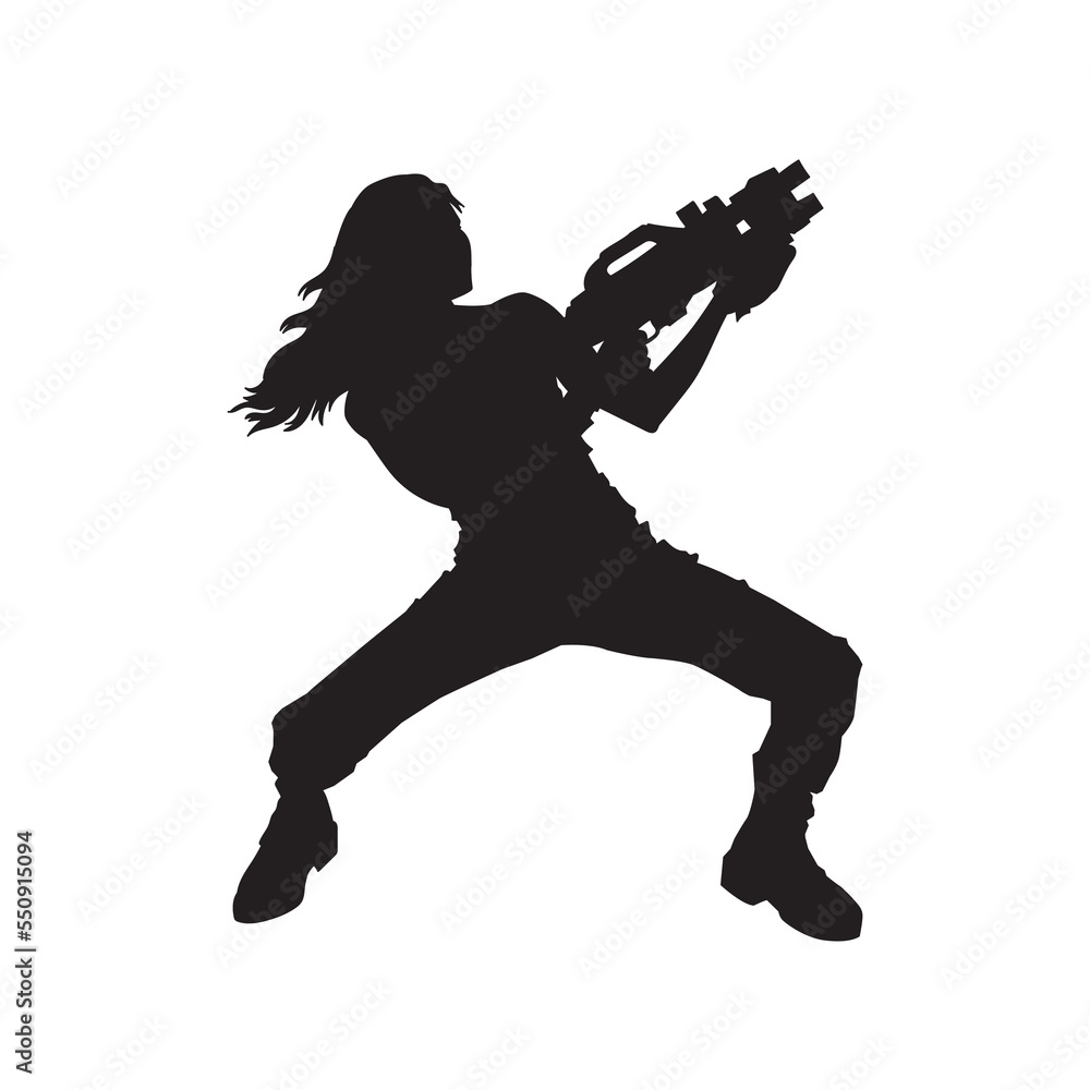illustration of female galactic ranger. isolated woman in black agent vector silhouette. illustration of female galactic ranger. isolated woman in black agent vector silhouette.