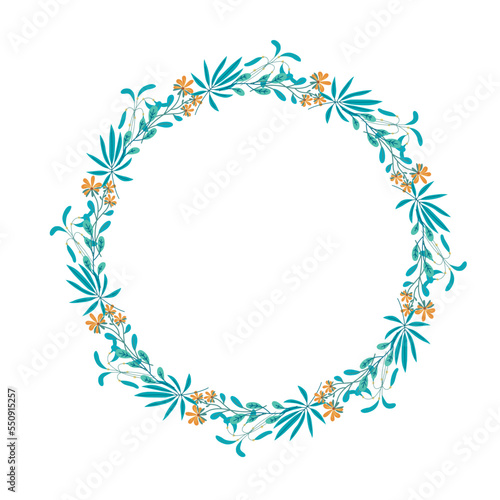 Round frame art deco Elegant vector for element design in Eastern style Floral border Lace illustration. © Adikris